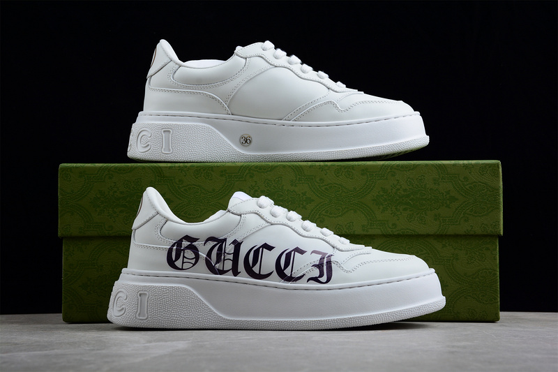 Gucci Screener Gg High-Top Sneaker White/White/Black 25