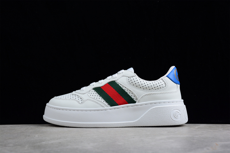 Gucci Screener Gg High-Top Sneaker White/White/Blue 31