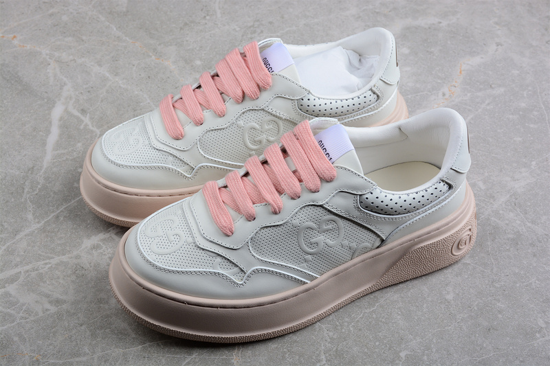 Gucci Screener Gg High-Top Sneaker White/White/Pink 9