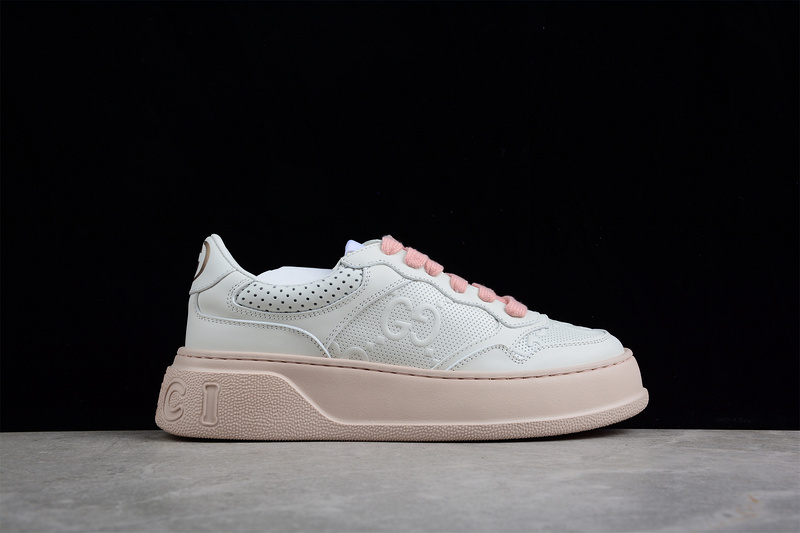 Gucci Screener Gg High-Top Sneaker White/White/Pink 31