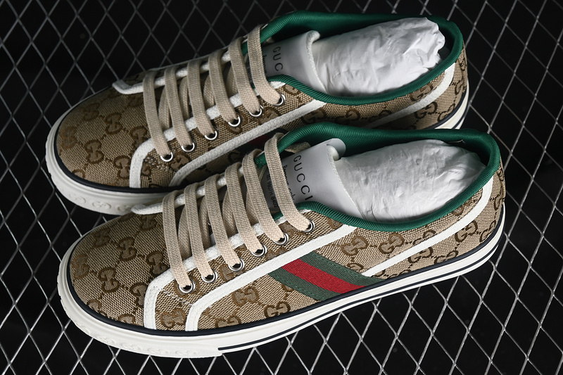 Gucci Tennis 1977 Print Sneaker White/Red/Green/Brown 7