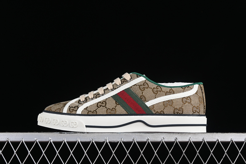 Gucci Tennis 1977 Print Sneaker White/Red/Green/Brown 25