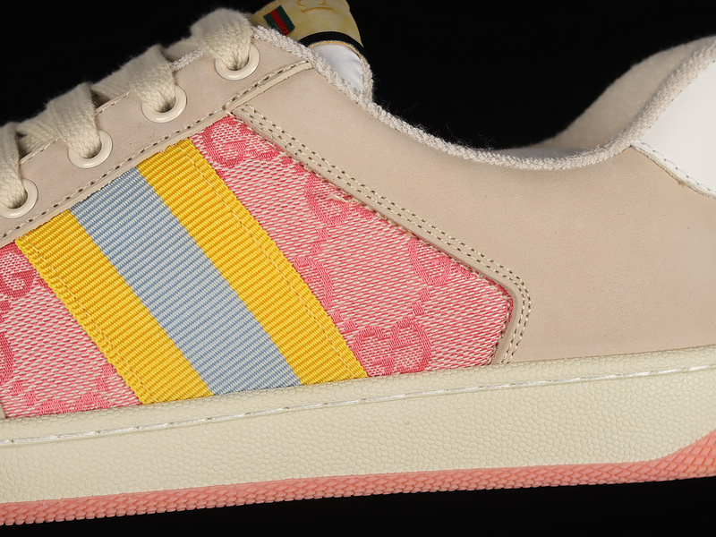 Gucci Screener Sneakers Beige/Light Pink/Yellow-White 13