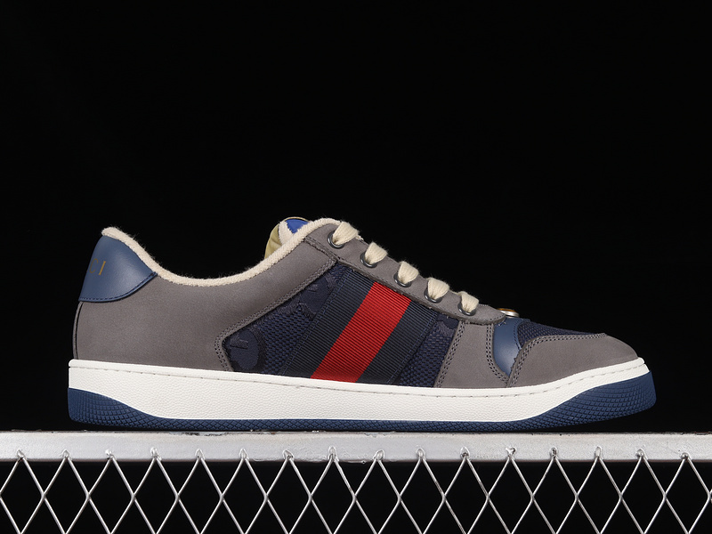 Gucci Screener Sneakers Dark Grey/Navy Blue/Red 9