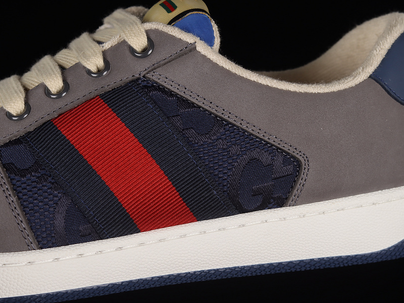 Gucci Screener Sneakers Dark Grey/Navy Blue/Red 13