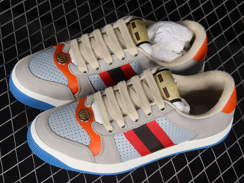 Gucci Screener Sneakers Light Grey/Multi-Color/Red 13