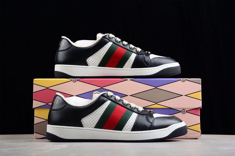 Gucci Ace Embroidered Low-Top Black/White/Red-Green 3