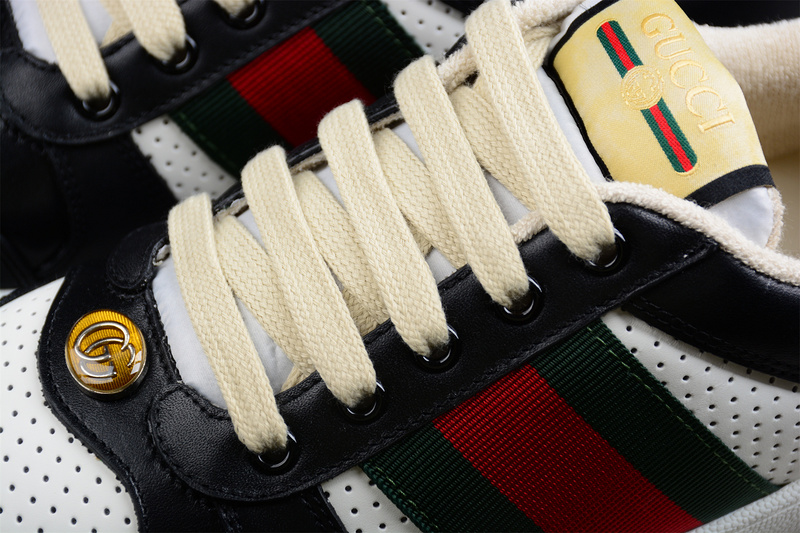 Gucci Ace Embroidered Low-Top Black/White/Red-Green 19