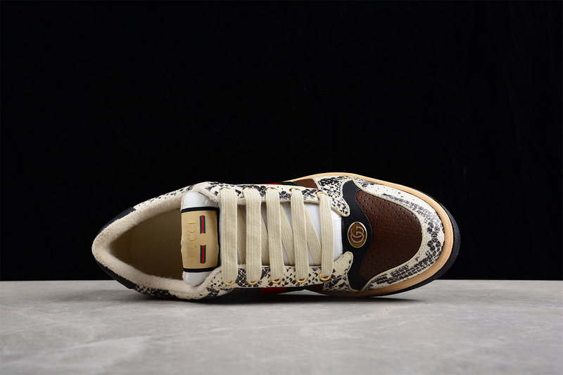 Gucci Ace Embroidered Low-Top Brown/Dark Green/Red-White 29