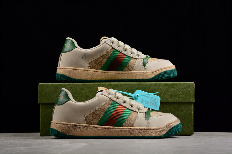 Gucci Screener Gg High-Top Sneaker Light Brown/Green/Red 3