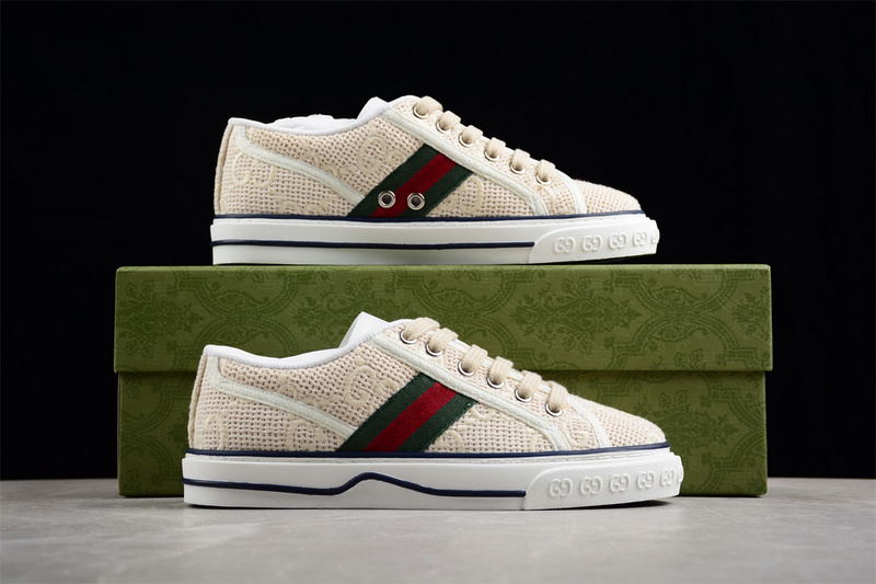 Gucci Tennis 1977 Print Sneaker Beige/Red/Green/White 15