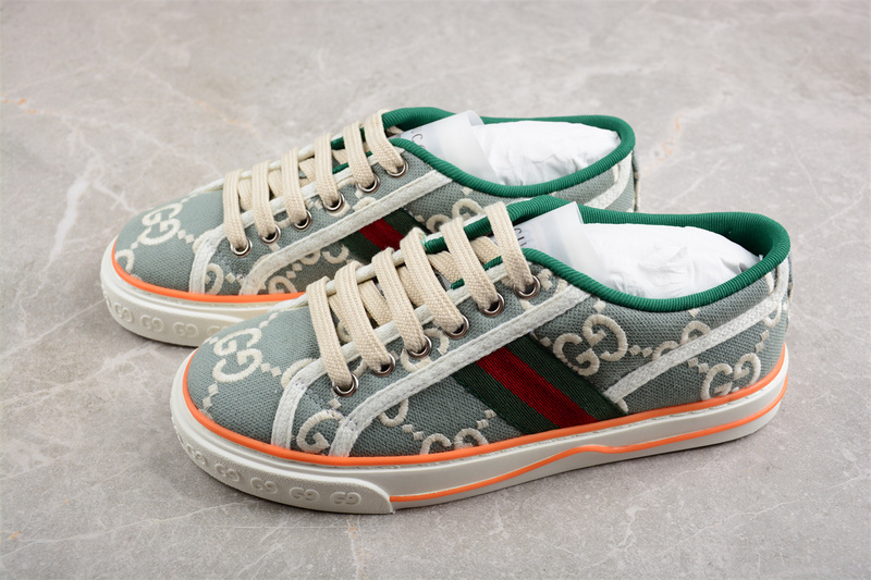 Gucci Tennis 1977 Print Sneaker Green/White/Red 7