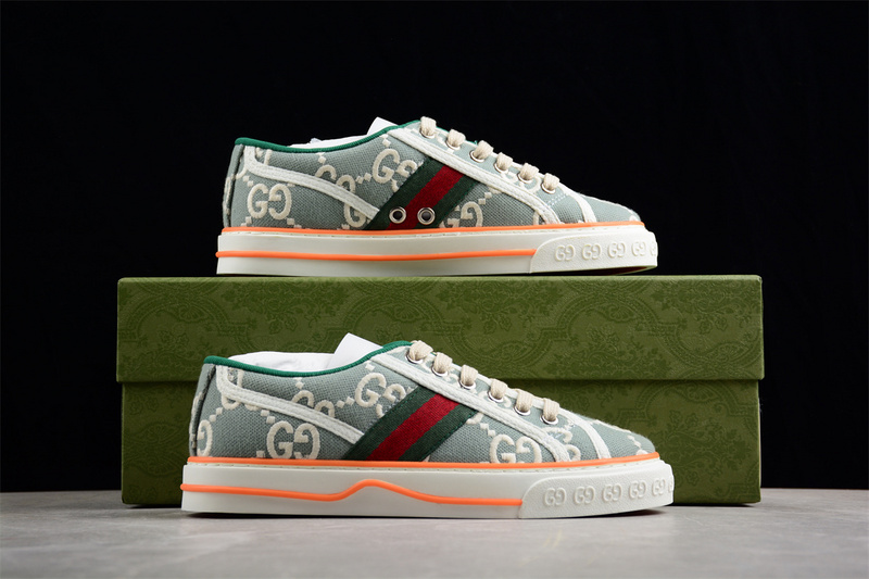 Gucci Tennis 1977 Print Sneaker Green/White/Red 15