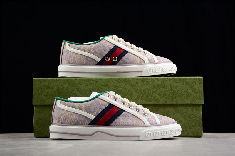 Gucci Tennis 1977 Print Sneaker Greey/Grey/White/Red 27