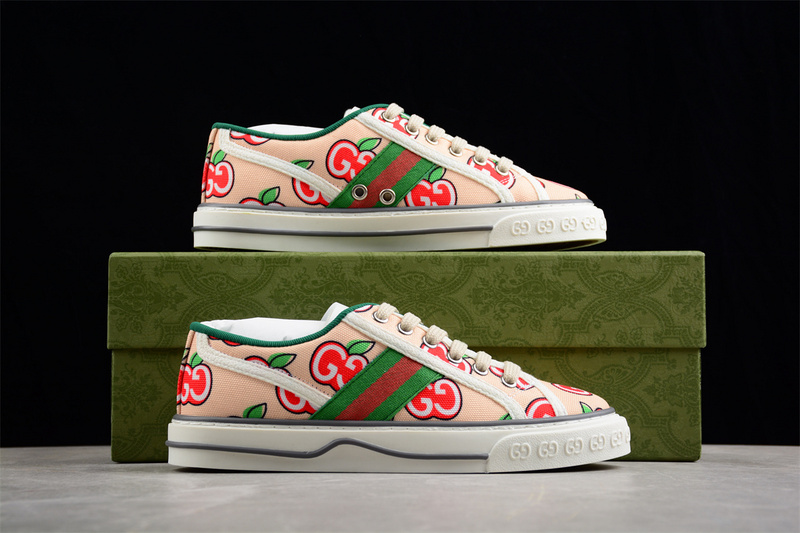 Gucci Tennis 1977 Print Sneaker Pink/Green/White 27