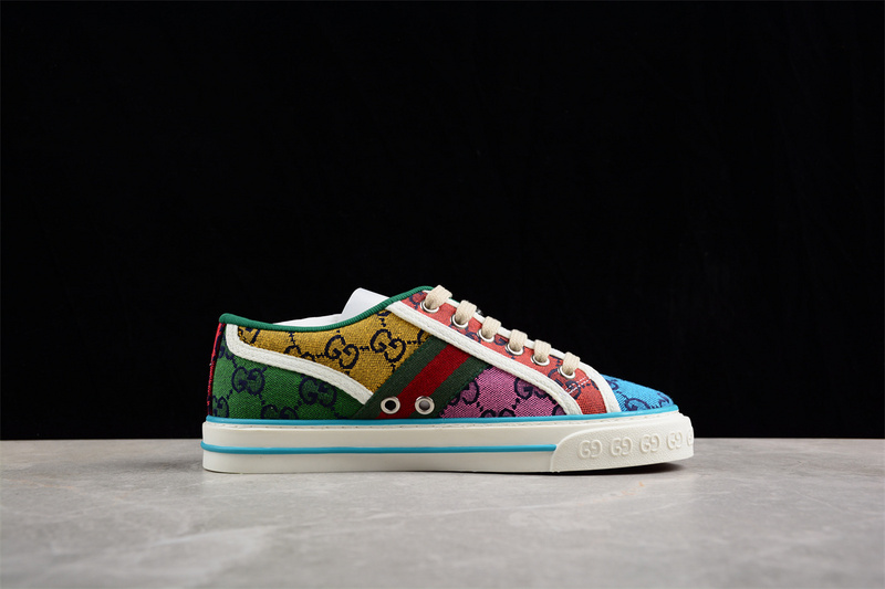 Gucci Tennis 1977 Print Sneaker Red/Pink/Green/Yellow 9