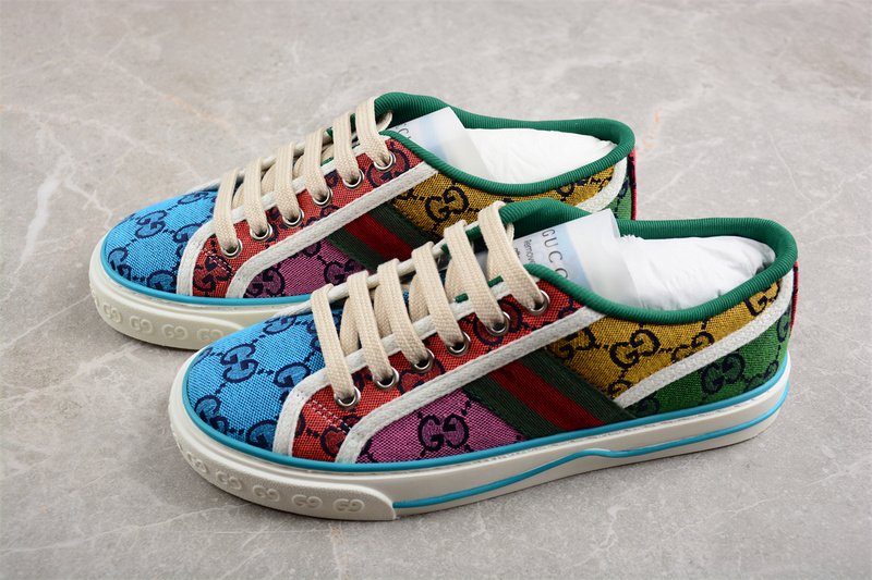 Gucci Tennis 1977 Print Sneaker Red/Pink/Green/Yellow 17