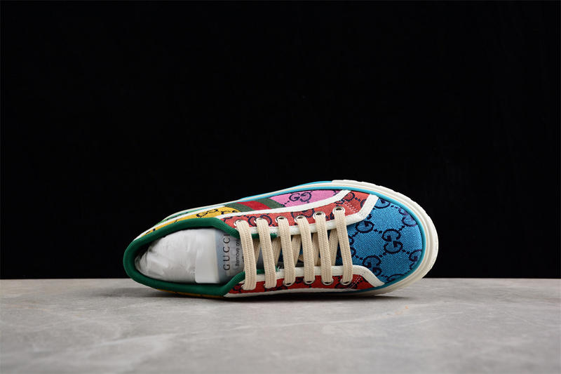 Gucci Tennis 1977 Print Sneaker Red/Pink/Green/Yellow 21