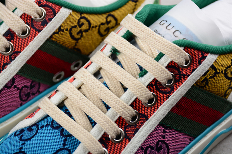 Gucci Tennis 1977 Print Sneaker Red/Pink/Green/Yellow 27