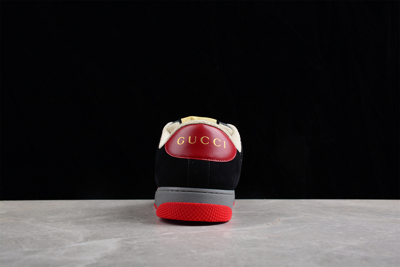 Gucci Ace Embroidered Low-Top Black/Orange/Red 11