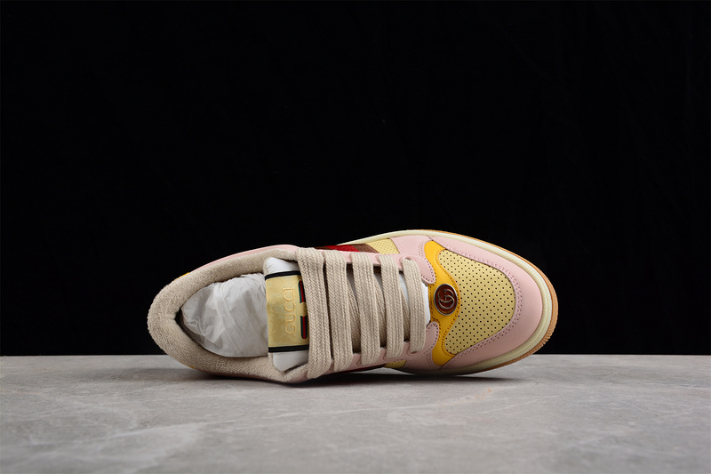 Gucci Ace Embroidered Low-Top Light Pink/Yellow/Beige 15