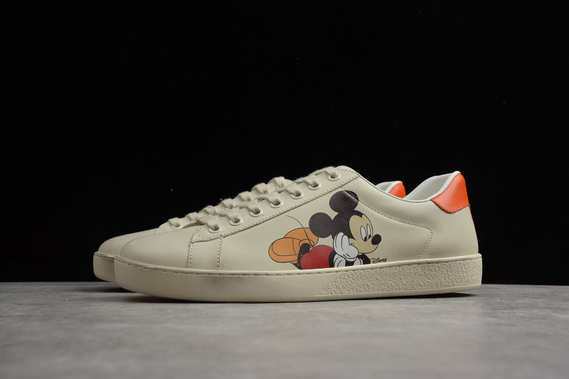 Gucci Ace Embroidered Low-Top Sneaker White/Black/Orange 7