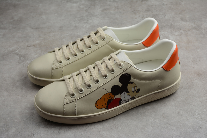 Gucci Ace Embroidered Low-Top Sneaker White/Black/Orange 11