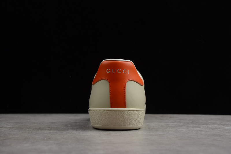 Gucci Ace Embroidered Low-Top Sneaker White/Black/Orange 17