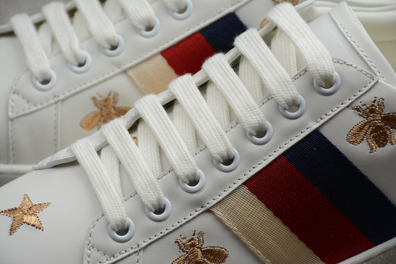 Gucci Ace Embroidered Low-Top Sneaker White/Blue/Gold 5