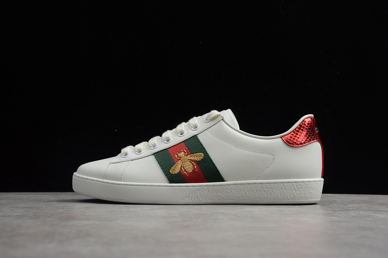 Gucci Ace Embroidered Low-Top Sneaker White/Green/Red 5