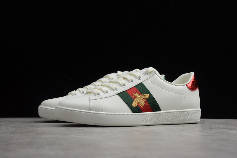 Gucci Ace Embroidered Low-Top Sneaker White/Green/Red 21