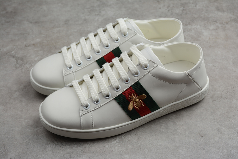 Gucci Ace Embroidered Low-Top Sneaker White/Green 3