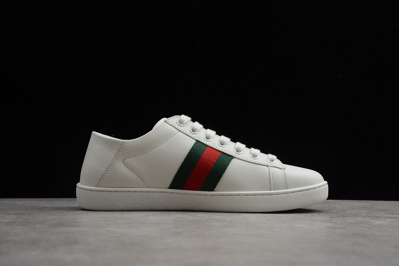 Gucci Ace Embroidered Low-Top Sneaker White/Green 15