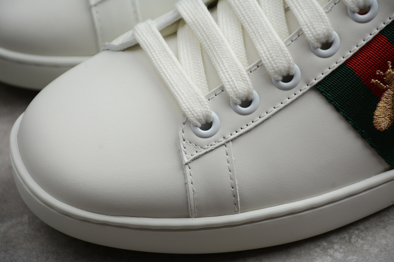 Gucci Ace Embroidered Low-Top Sneaker White/Green 23