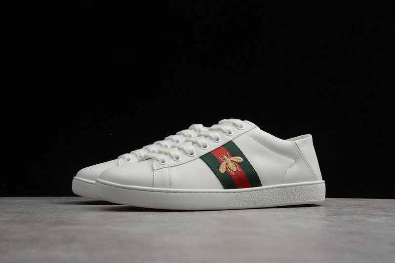 Gucci Ace Embroidered Low-Top Sneaker White/Green 25