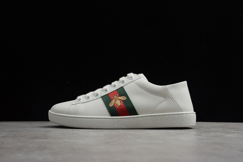 Gucci Ace Embroidered Low-Top Sneaker White/Green 27