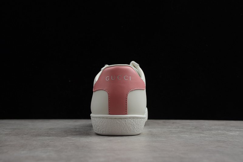 Gucci Ace Embroidered Low-Top Sneaker White/Light Pink 17