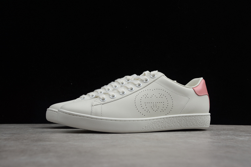 Gucci Ace Embroidered Low-Top Sneaker White/Light Pink 27