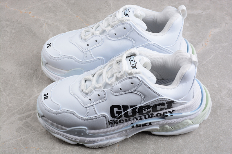 Gucci X Balenciaga Triple S Sneakers White/White/Black 29