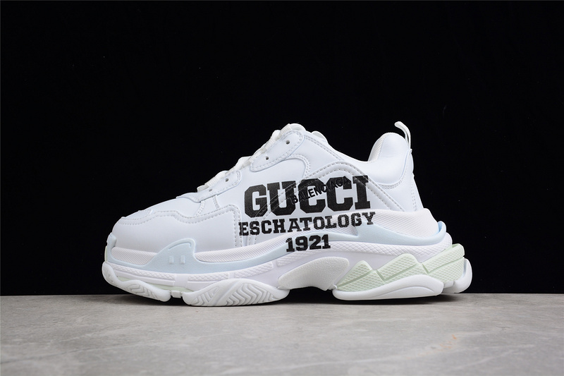 Gucci X Balenciaga Triple S Sneakers White/White/Black 39