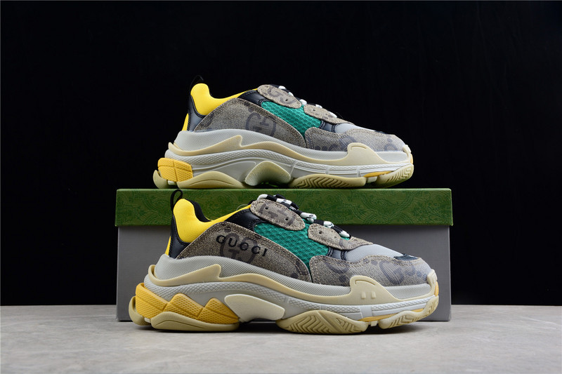 Gucci X Balenciaga Triple S Gray/Green/Yellow 5