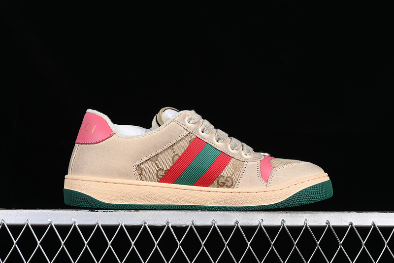 Gucci Distressed Screener Sneaker Pink/Broen/Grey/Red/Green 5