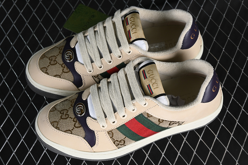 Gucci Distressed Screener Sneaker Red/Green/Brown/Black 21