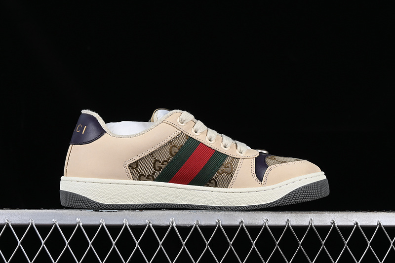 Gucci Distressed Screener Sneaker Red/Green/Brown/Black 33