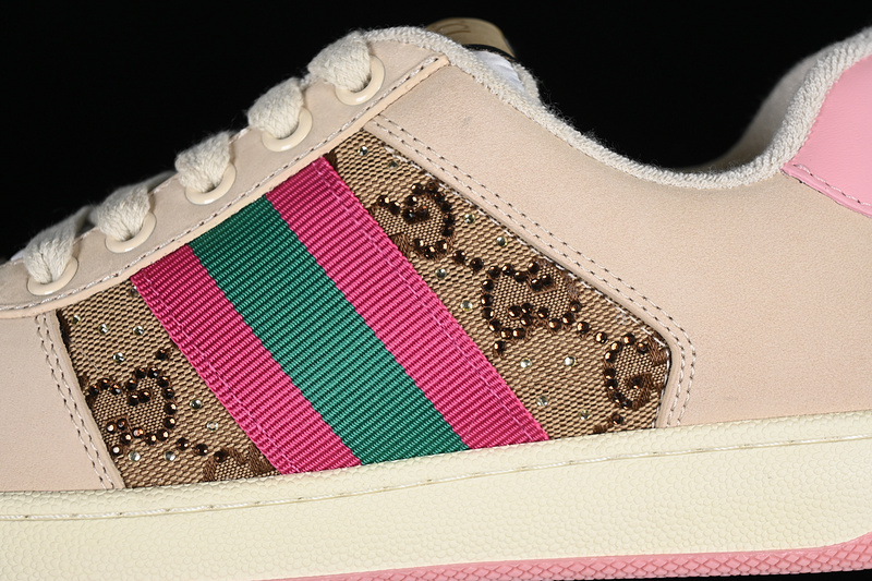 Gucci Distressed Screener Sneaker Red/Green/Brown/Pink 23