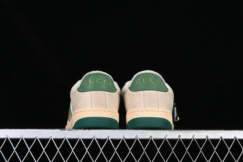 Gucci Distressed Screener Sneaker White/Broen/Grey/Green 5