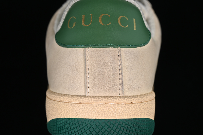 Gucci Distressed Screener Sneaker White/Broen/Grey/Green 19