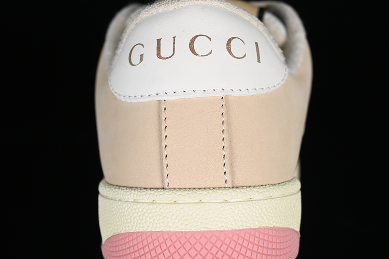 Gucci Distressed Screener Sneaker White/Broen/Pink/Yellow/Green 15