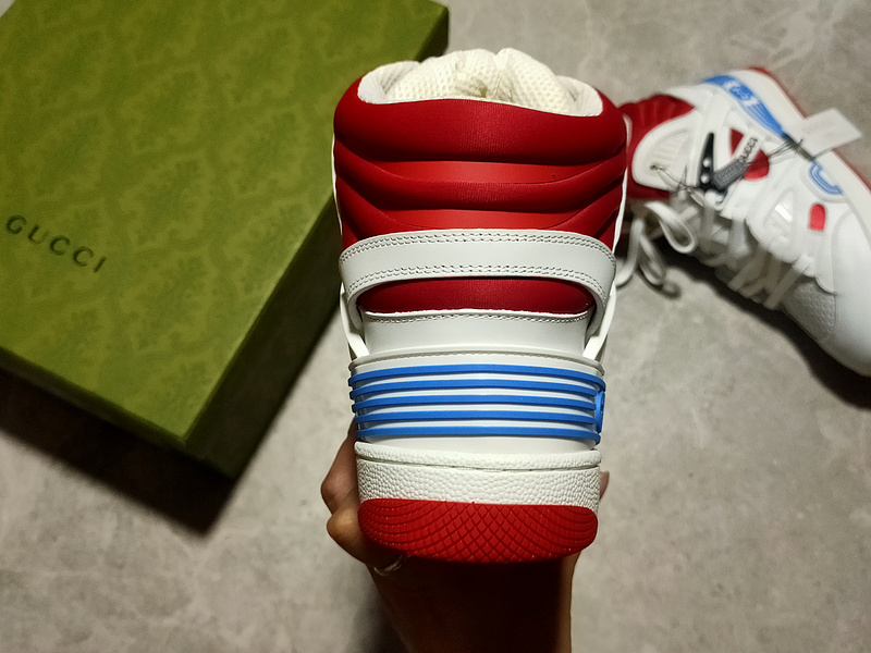 Gucci Basket Sneakers White/Blue/Red 7