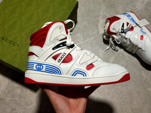 Gucci Basket Sneakers White/Blue/Red 11